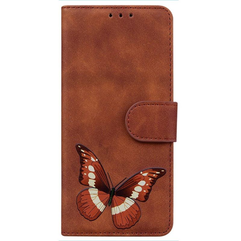 Kožené Puzdro Realme C35 Skin-touch Butterfly