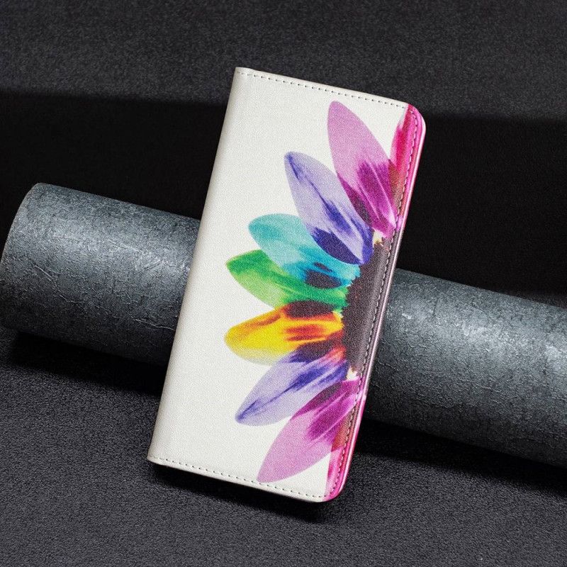 Flipové Puzdro iPhone 14 Pro Kožené Puzdro Akvarelový Kvet