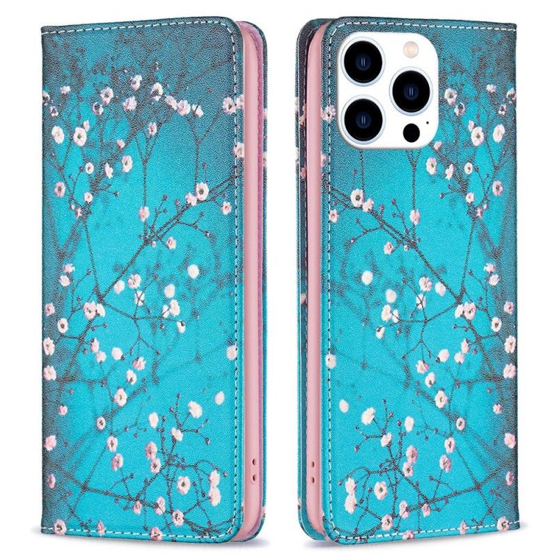 Flipové Puzdro iPhone 14 Pro Kožené Puzdro Floralies