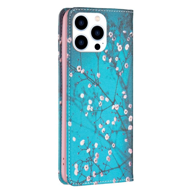 Flipové Puzdro iPhone 14 Pro Kožené Puzdro Floralies