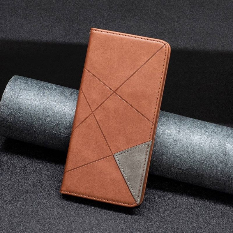 Flipové Puzdro iPhone 14 Pro Kožené Puzdro Geometrické