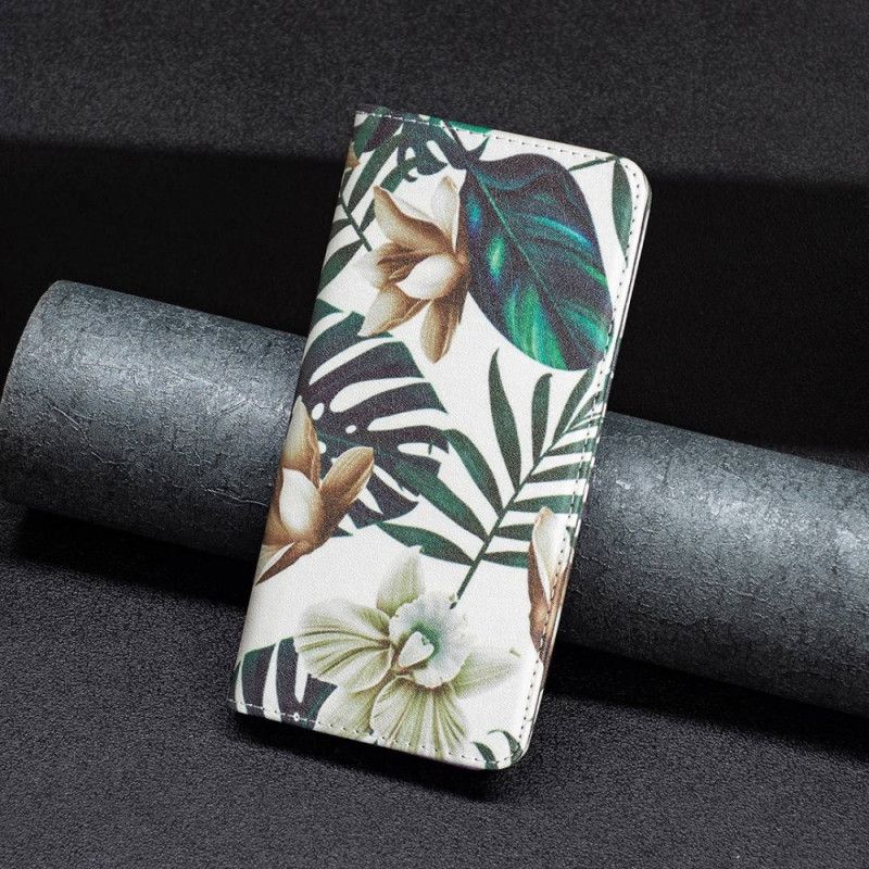Flipové Puzdro iPhone 14 Pro Kožené Puzdro Listy
