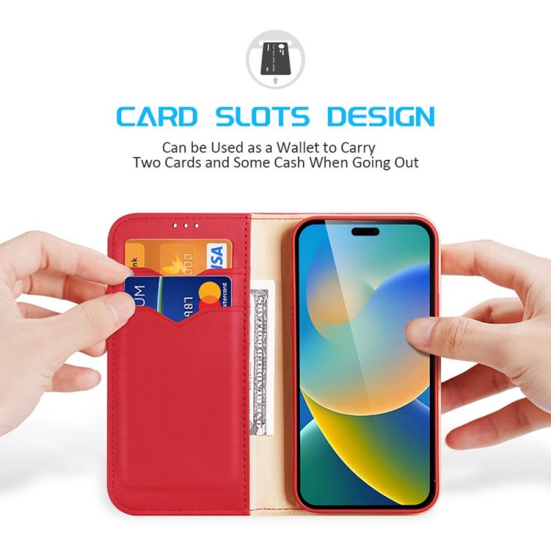 Flipové Puzdro iPhone 14 Pro Kožené Puzdro Séria Hivo Dux Ducis