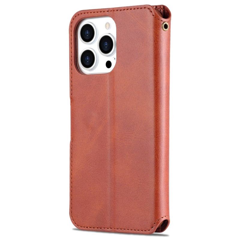 Kožené Puzdro iPhone 14 Pro Azns Umelá Koža