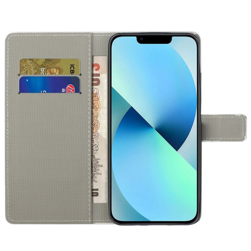 Kožené Puzdro iPhone 14 Pro Spiaca Sova