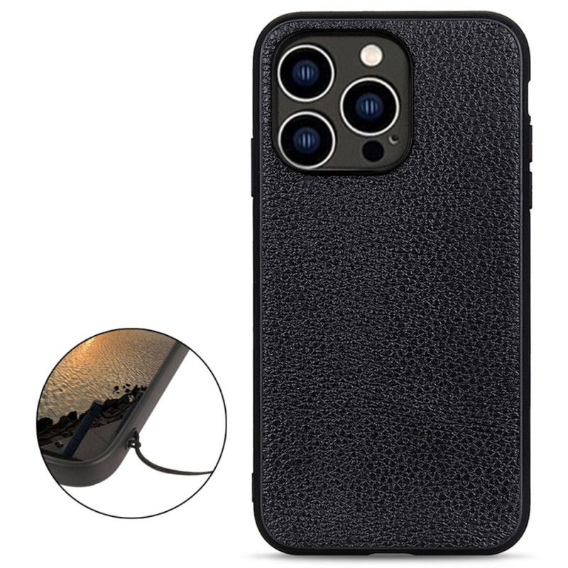 Kryt iPhone 14 Pro Originálna Koža Litchi