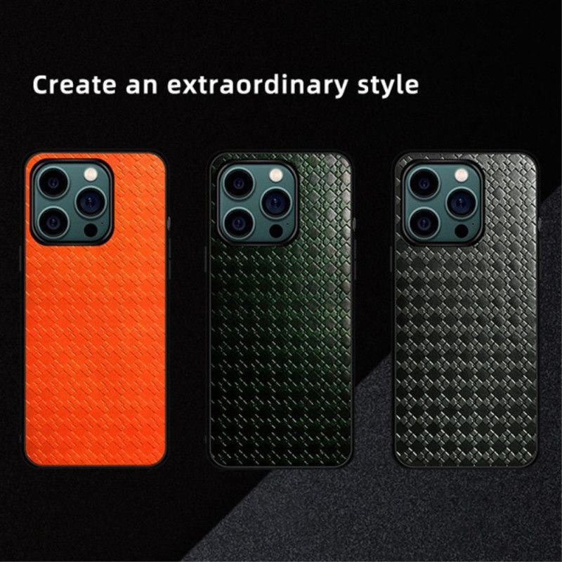 Kryt iPhone 14 Pro Tkaná Umelá Koža