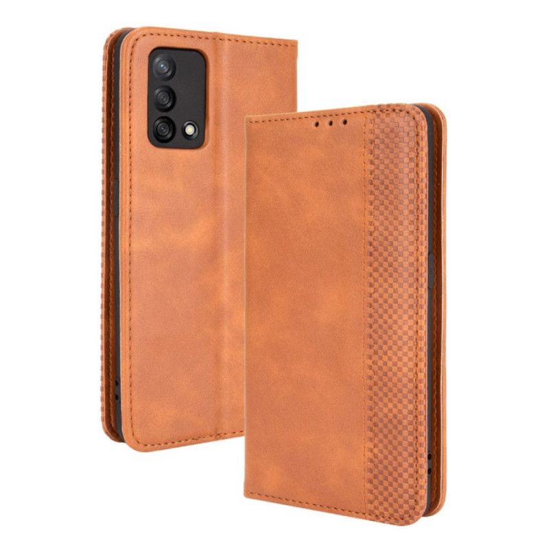Flipové Puzdro Oppo A74 4G Kožené Puzdro Štylizovaný Efekt Vintage Kože