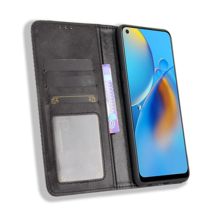 Flipové Puzdro Oppo A74 4G Kožené Puzdro Štylizovaný Efekt Vintage Kože