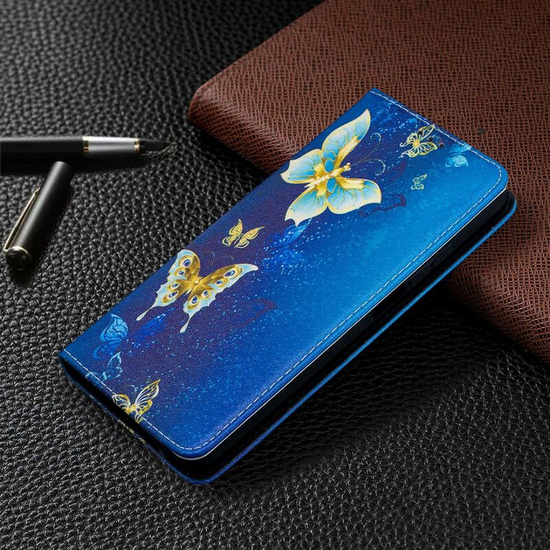 Flipové Puzdro Xiaomi Mi 10T / 10T Pro Kožené Puzdro Farebné Motýle