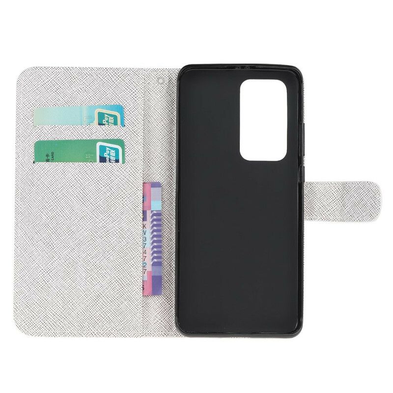 Kožené Puzdro Xiaomi Mi 10T / 10T Pro Kvety Lunárneho Popruhu