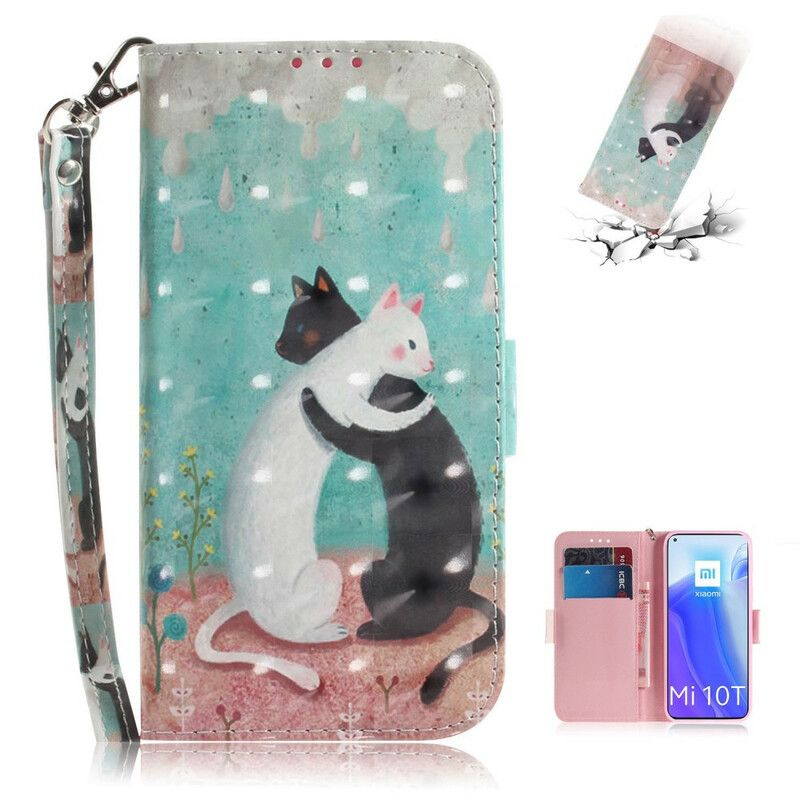Peňaženkový Kryt Xiaomi Mi 10T / 10T Pro Strappy Cat Friends