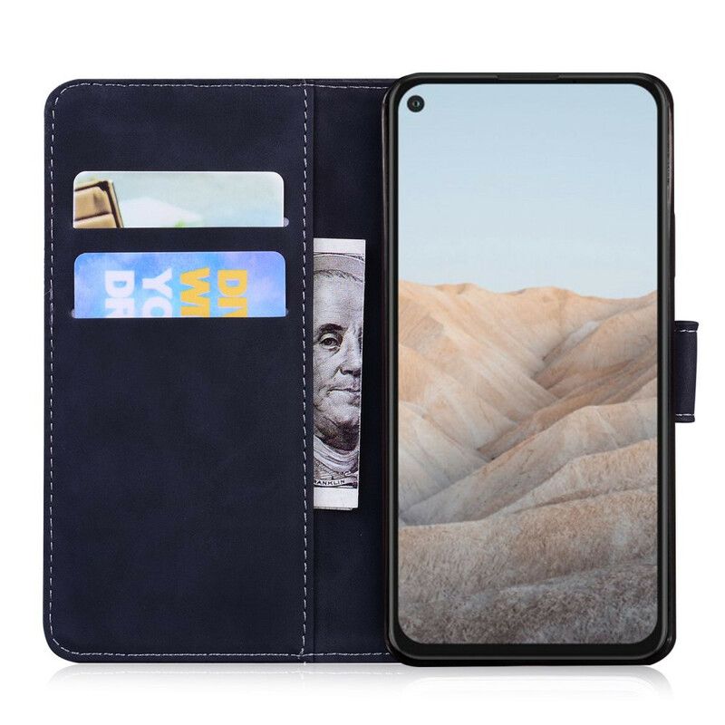 Flipové Puzdro Google Pixel 5A Monochromatický Kožený Efekt