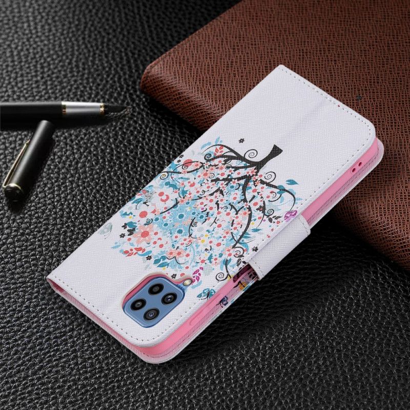 Kožené Puzdro Samsung Galaxy M32 Rozkvitnutý Strom