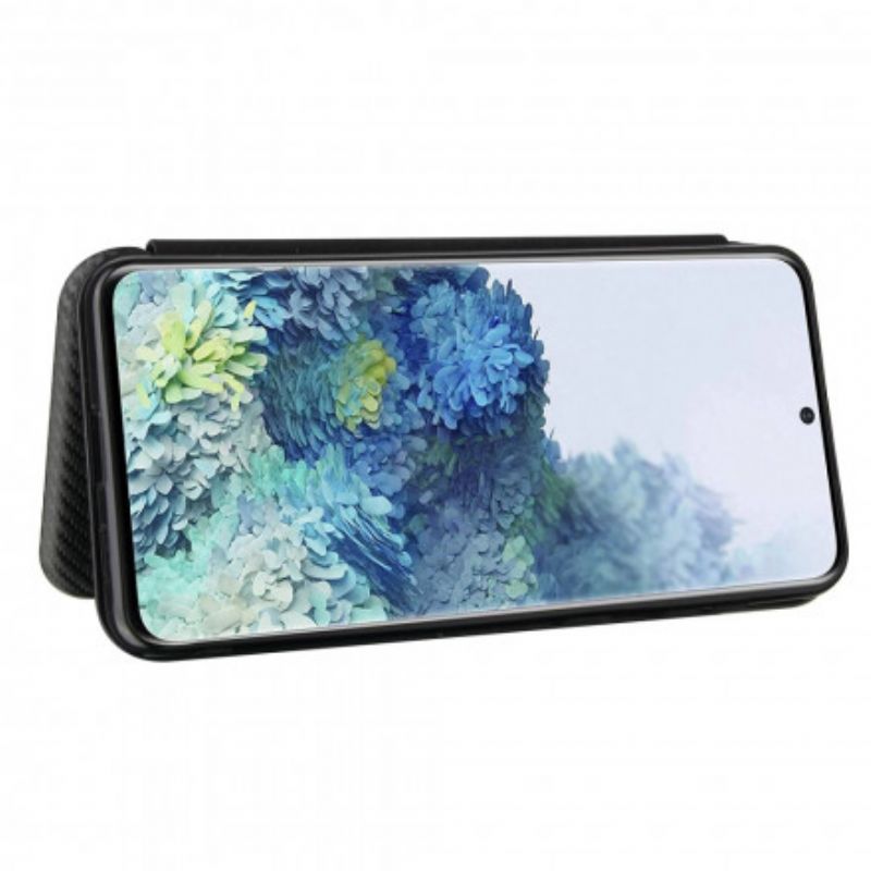 Flipové Puzdro Samsung Galaxy S21 Plus 5G Kožené Puzdro Uhlíkové Vlákno