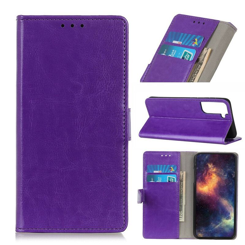 Kožené Puzdro Samsung Galaxy S21 Plus 5G Efekt Elegantnej Lesklej Kože