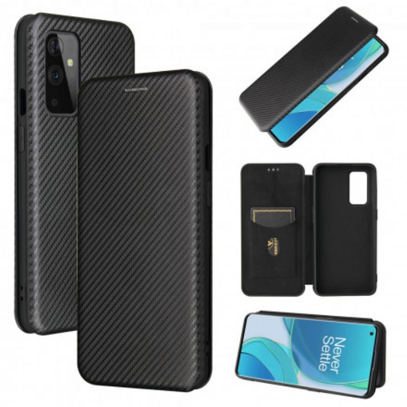 Flipové Puzdro OnePlus 9 Kožené Puzdro Silikónový Uhlík