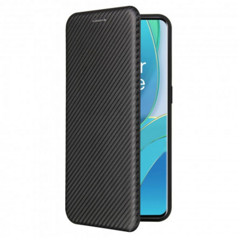 Flipové Puzdro OnePlus 9 Kožené Puzdro Silikónový Uhlík