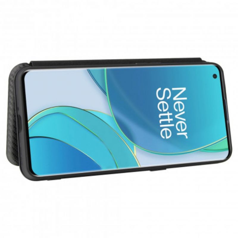 Flipové Puzdro OnePlus 9 Kožené Puzdro Silikónový Uhlík