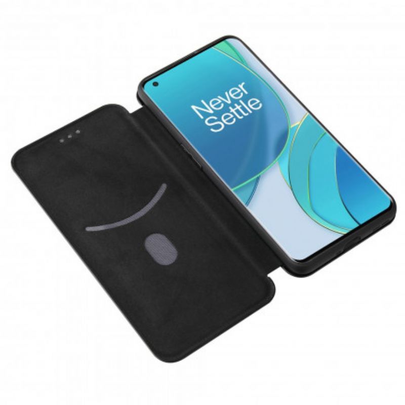 Flipové Puzdro OnePlus 9 Kožené Puzdro Silikónový Uhlík