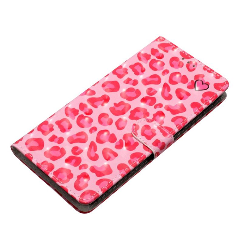 Kožené Puzdro iPhone 16 Pro Kryt Na Mobil Ružový Leopardí Remienok