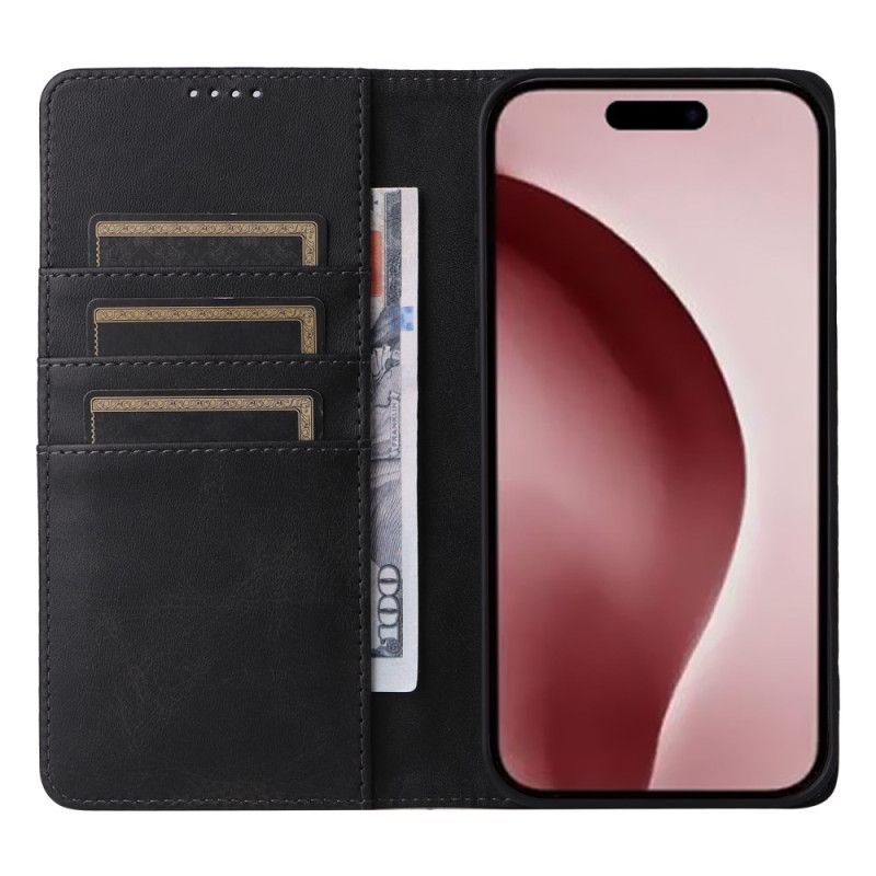 Kožené Puzdro Na iPhone 16 Pro Blokovanie Rfid S Koženým Efektom