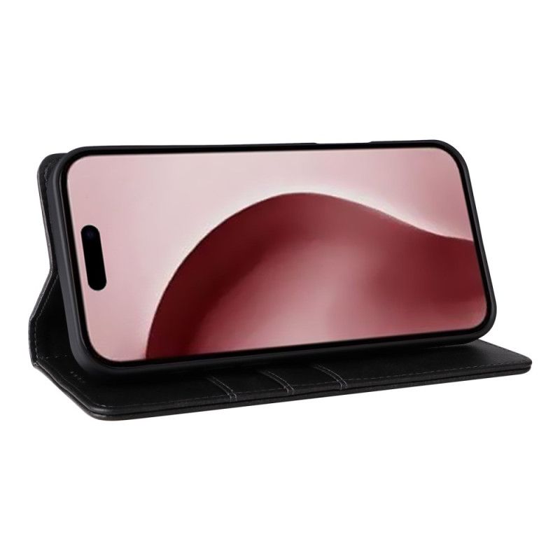 Kožené Puzdro Na iPhone 16 Pro Blokovanie Rfid S Koženým Efektom