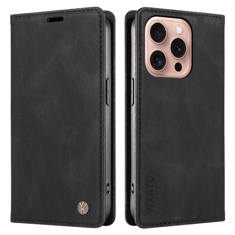 Kožené Puzdro Na iPhone 16 Pro Semišový Efekt Yikatu