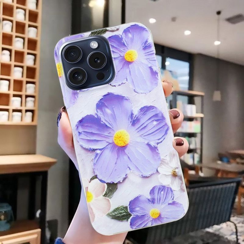 Kryt iPhone 16 Pro Kryt Na Mobil Fialové Kvety