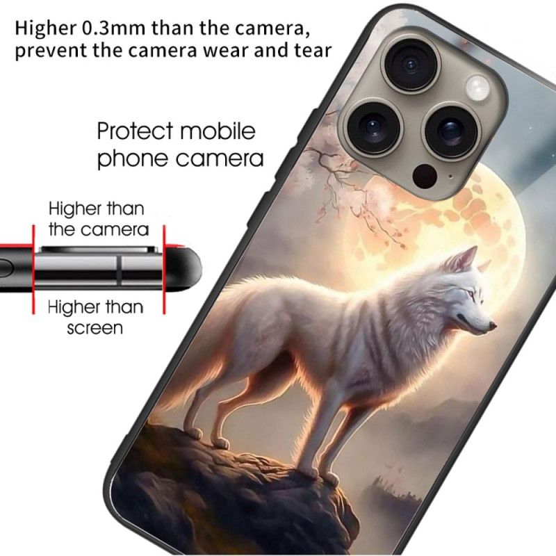 Kryt Na iPhone 16 Pro Tvrdené Sklo Moonlight Wolf