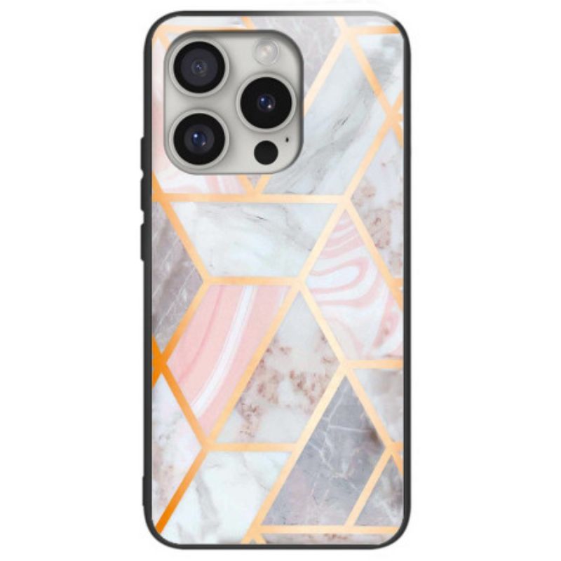 Kryt Na iPhone 16 Pro Tvrdené Sklo Z Ružového Mramoru