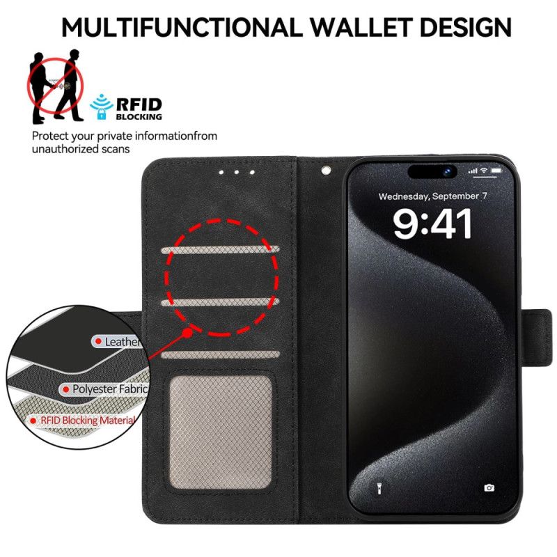 Puzdro iPhone 16 Pro Blokovanie Rfid So Semišovým Efektom Abeel