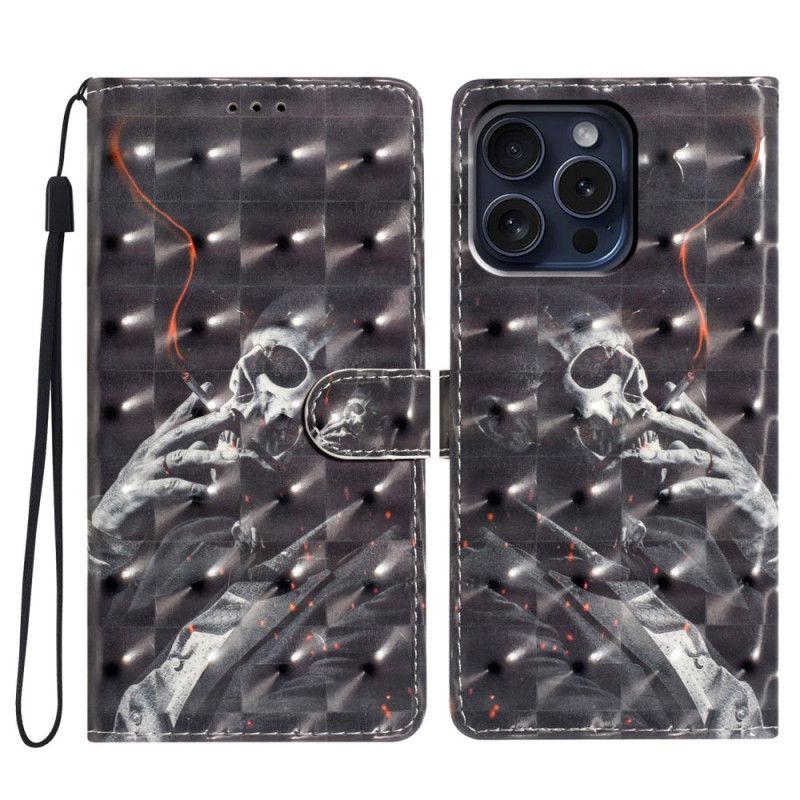 Puzdro iPhone 16 Pro Fajčiarska Kostra S Popruhom