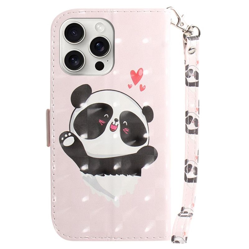 Puzdro iPhone 16 Pro Panda Love S Popruhom