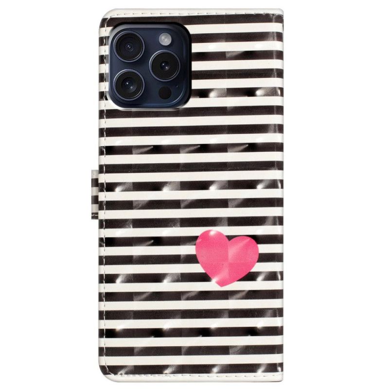 Puzdro Na iPhone 16 Pro Pásiky A Srdiečka