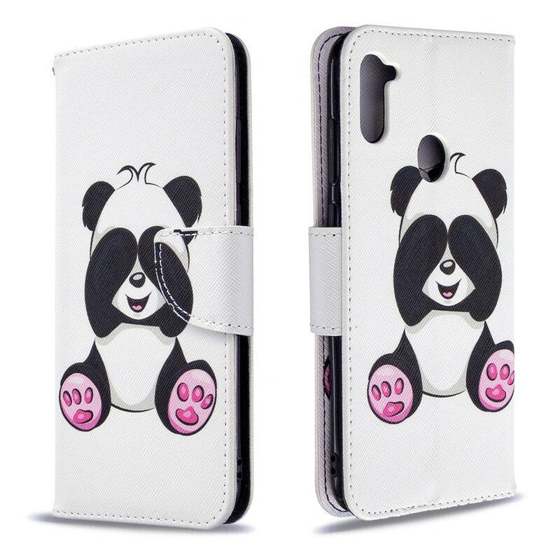 Peňaženkový Kryt Samsung Galaxy M11 Panda Zábava