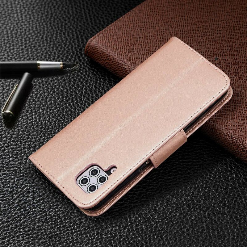Kožené Puzdro Huawei P40 Lite Popruh S Potlačou Motýľov
