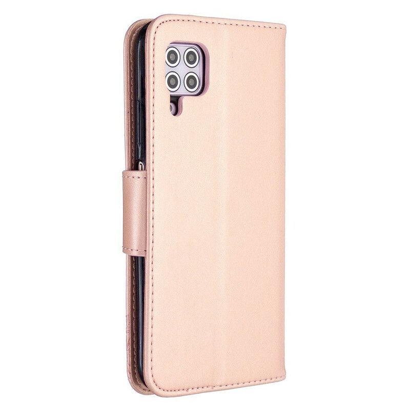 Kožené Puzdro Huawei P40 Lite Popruh S Potlačou Motýľov