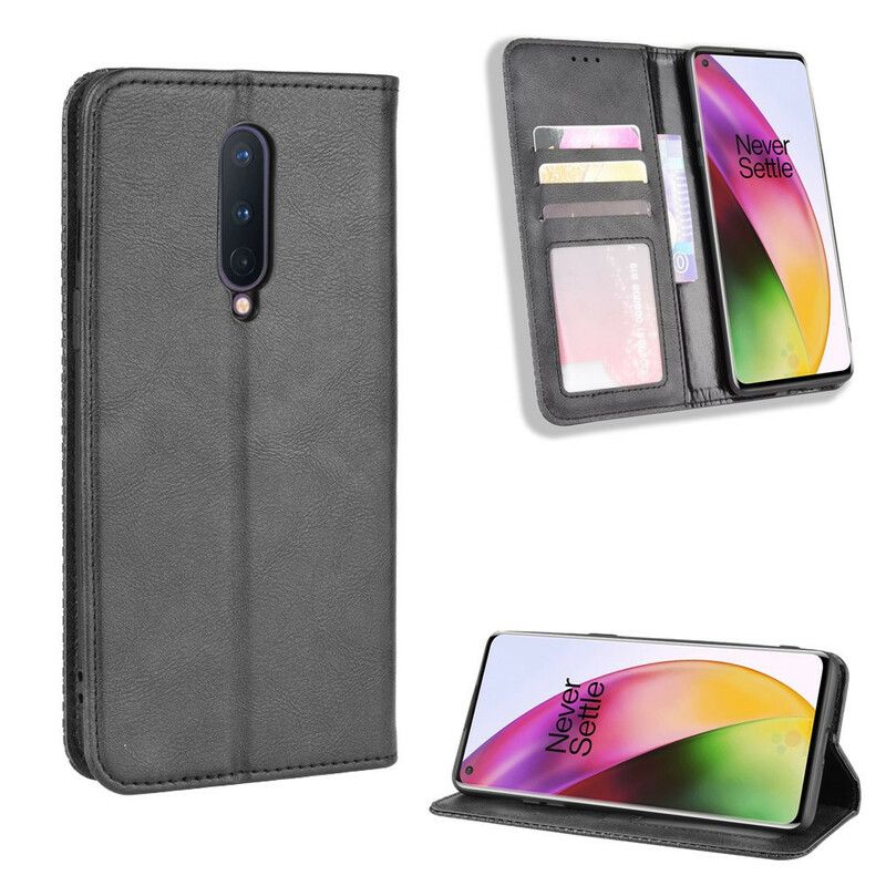 Flipové Puzdro OnePlus 8 Kožené Puzdro Štylizovaný Efekt Vintage Kože