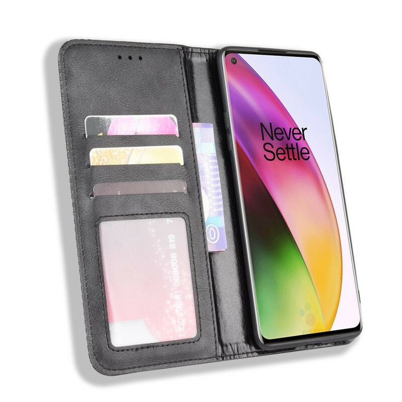 Flipové Puzdro OnePlus 8 Kožené Puzdro Štylizovaný Efekt Vintage Kože