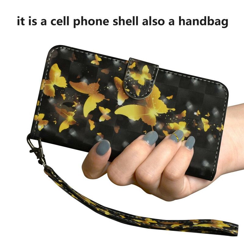 Kožené Puzdro OnePlus 8 Žlté Motýle
