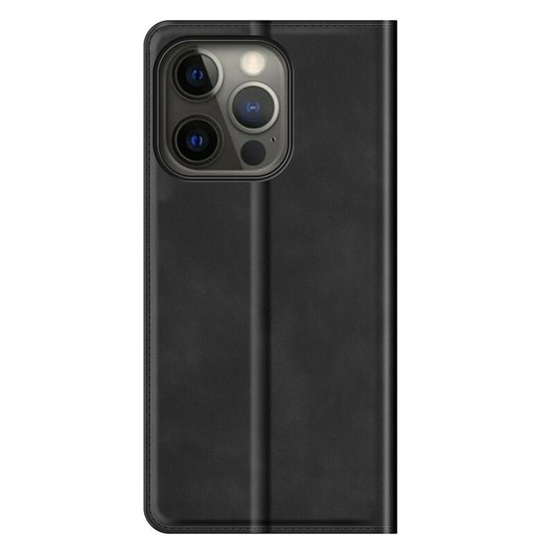 Flipové Puzdro iPhone 13 Pro Kožené Puzdro Efekt Hodvábnej Jemnej Kože