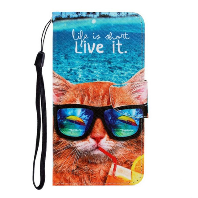 Kožené Puzdro iPhone 13 Pro Cat Live It Strappy