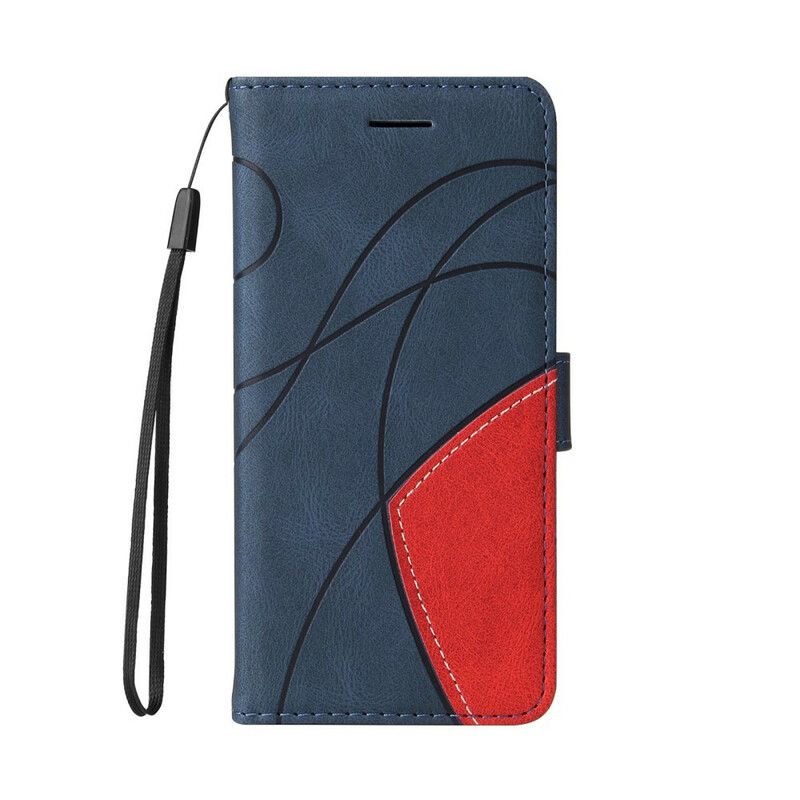 Kožené Puzdro iPhone 13 Pro Dvojfarebná Charakteristická Umelá Koža