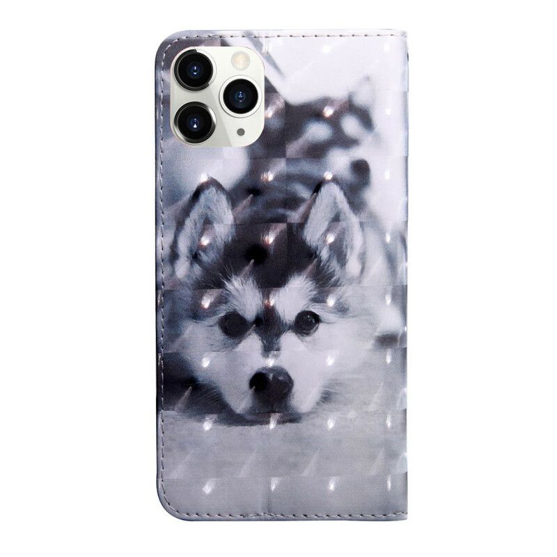 Kožené Puzdro iPhone 13 Pro Svetelný Bod Gustave The Dog