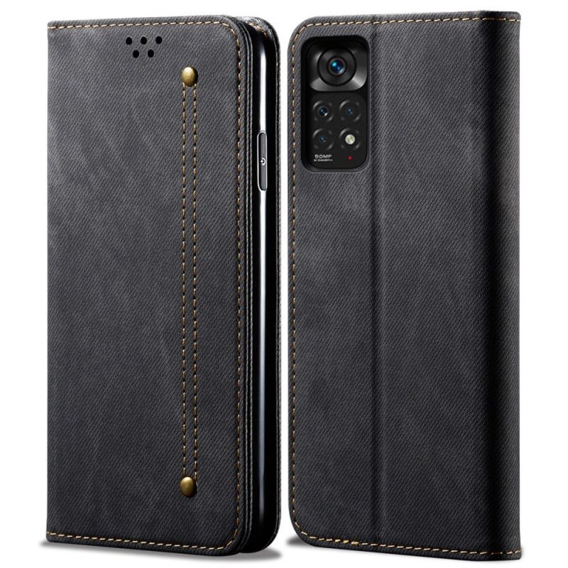 Flipové Puzdro Xiaomi Redmi Note 11 Pro / 11 Pro 5G Kožené Puzdro Džínsová Tkanina