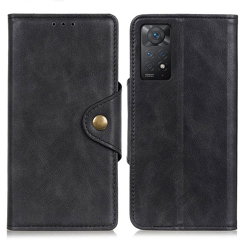 Kožené Puzdro Xiaomi Redmi Note 11 Pro / 11 Pro 5G Gombík Z Umelej Kože