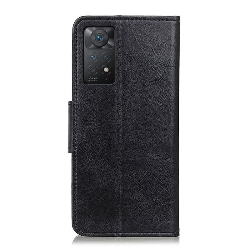 Peňaženkový Kryt Xiaomi Redmi Note 11 Pro / 11 Pro 5G Obojstranná Spona S Koženým Efektom