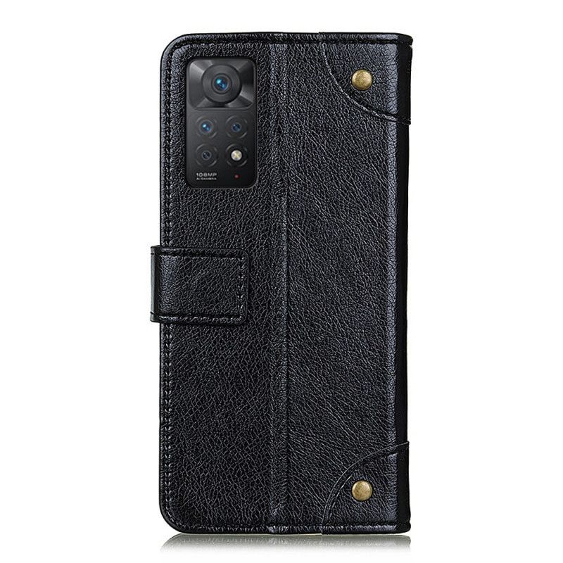 Peňaženkový Kryt Xiaomi Redmi Note 11 Pro / 11 Pro 5G Vintage Nity Z Kože Nappa
