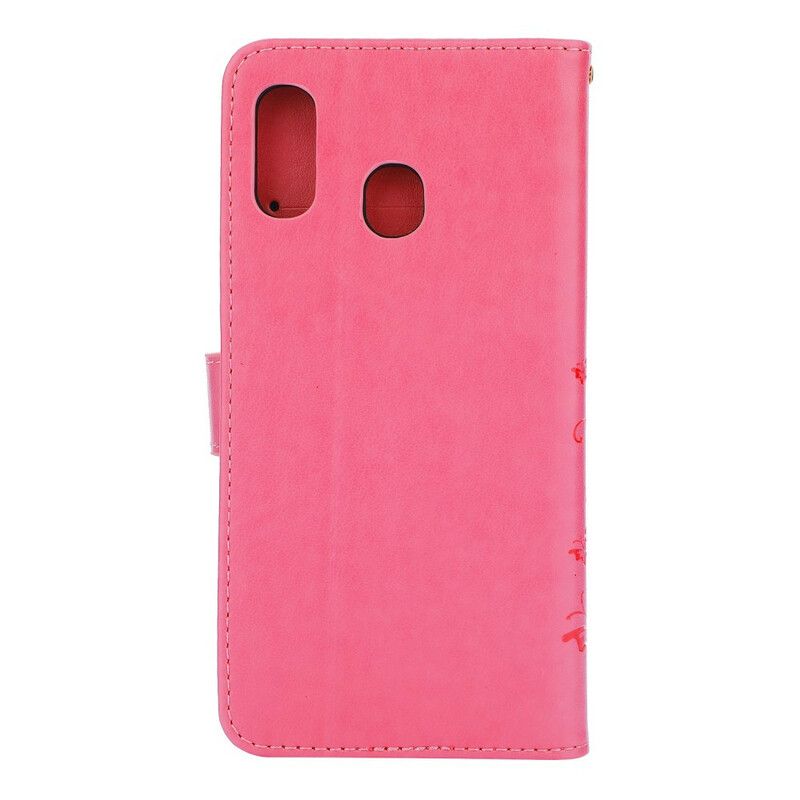 Kožené Puzdro Samsung Galaxy A30 Motýle A Kvety